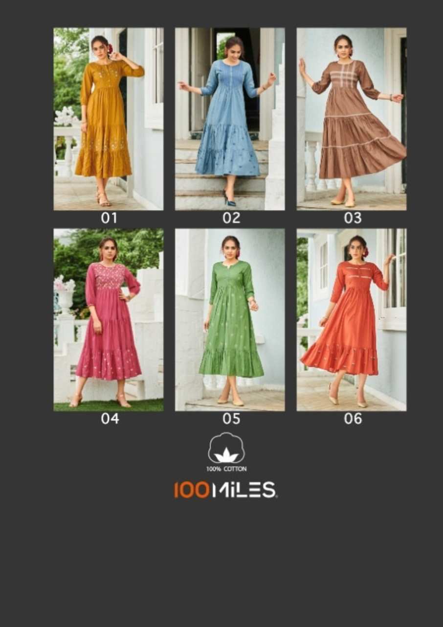 Lipika Giza Cotton Long Flair Kurti - 49-50 Inch Length, Sequined Bandhani Print | 3-4th Sleeve, Casual Wear, Washable, Customizable Sizes M To 2xl, Available With Matching Dupatta