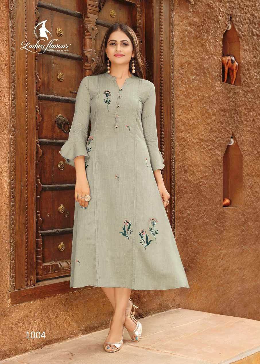 Flavour Gloory Rayon Kurti - Rayon Viscose With Embroidery Work, M(38)-3xl(46) Sizes, Casual & Formal Style, Machine Washable, Ideal For All Seasons