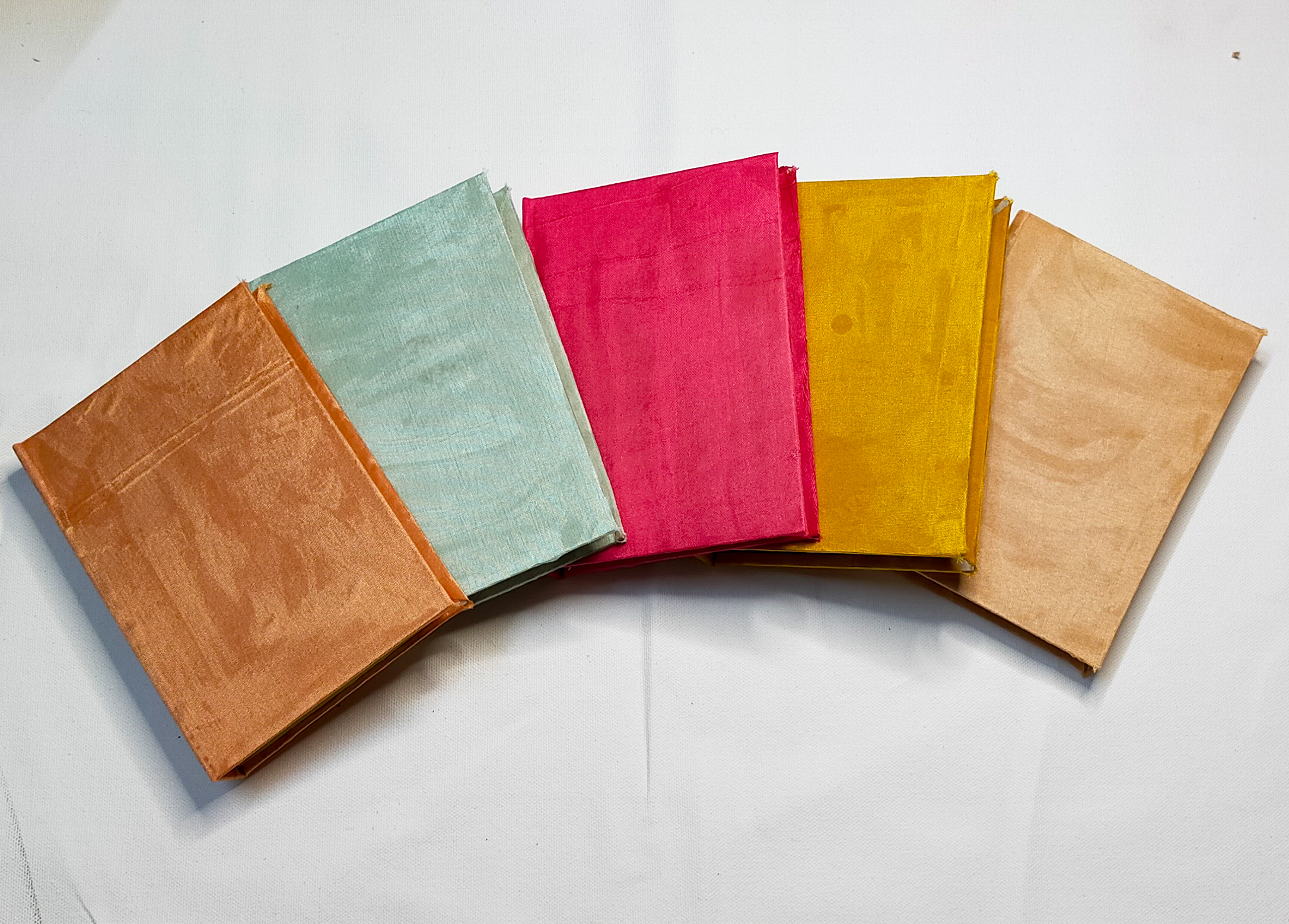 A6 Sketchbook - Handmade Watercolor Paper, Plain Aesthetic Silk Covers In 4 Pastel Shades | Ideal For Art, Craft, And Customizable For Occasions