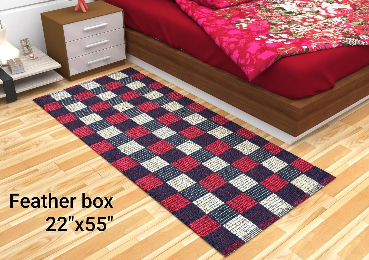 Silk Bed Side Carpet - Rectangle | Modern Design, Washable, Corrosion-resistant, Canvas Latex Back