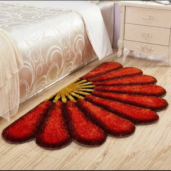 Silk Bed Side Carpet - Rectangle | Modern Design, Washable, Corrosion-resistant, Canvas Latex Back