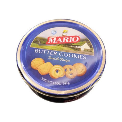 Round Printed Cookie Tin Box - Stainless Steel, 200g Capacity, Customizable Color, Round Shape | Ideal for Cookie Packaging