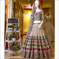 Multicolour Ladies 9mm Mono Net Heavy Sequence Embroidery Work Lehenga Choli