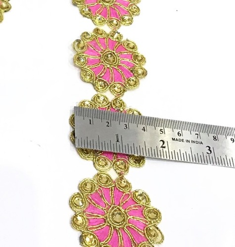 Butta Lace - Color: Red Wine Rani Maroon Baby Pink
