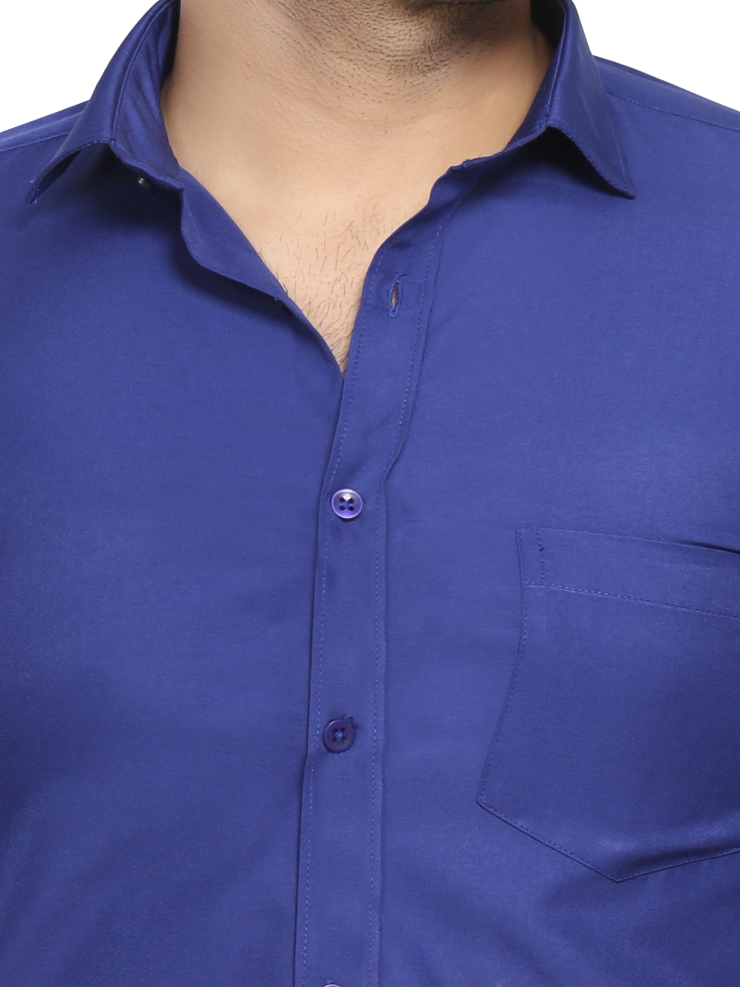 Men's Formal Shirt - Cotton Polyester Blend, Royal Blue, Plus Size Options | Anti-wrinkle, Breathable, Cool Dry, Quick Dry, Washable, Free Mask Included