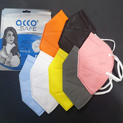 N95 Mask - Non-Woven Fabric, Standard Size, Multicolor | 95% Filtration, Comfortable Fit, Particle Filtration, Respiratory Safety, Virus Protection