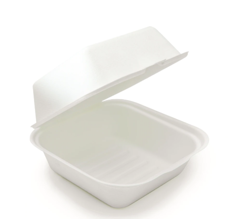 सफेद गन्ने का बर्गर बॉक्स (बेंटो बॉक्स)