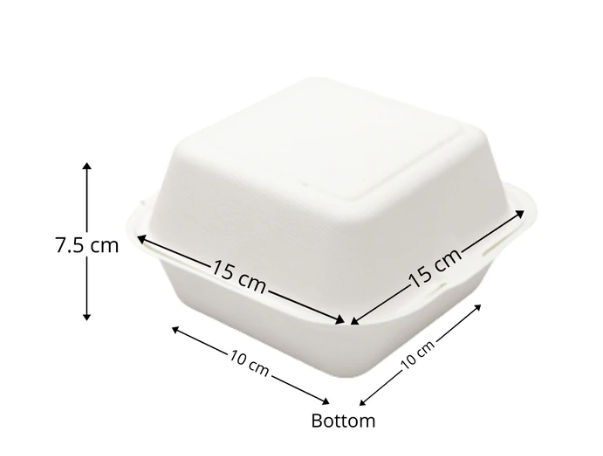 White Sugercane Burger Box ( Bento Box)