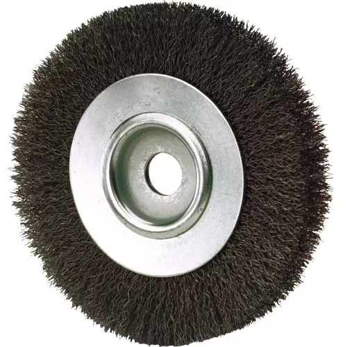 Steel Wired Wheel Brush - Black Steel Wire, Industrial Strength | Heavy Duty Brush for Efficient Surface Cleaning and Preparation