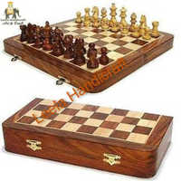  10 इंच लकड़ी का शतरंज बोर्ड बॉक्स 