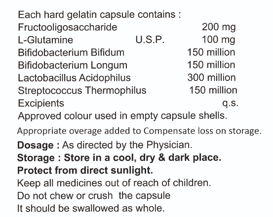 Pre Probiotic With L-glutamine Capsule - Drug Type: Medicine Raw Materials