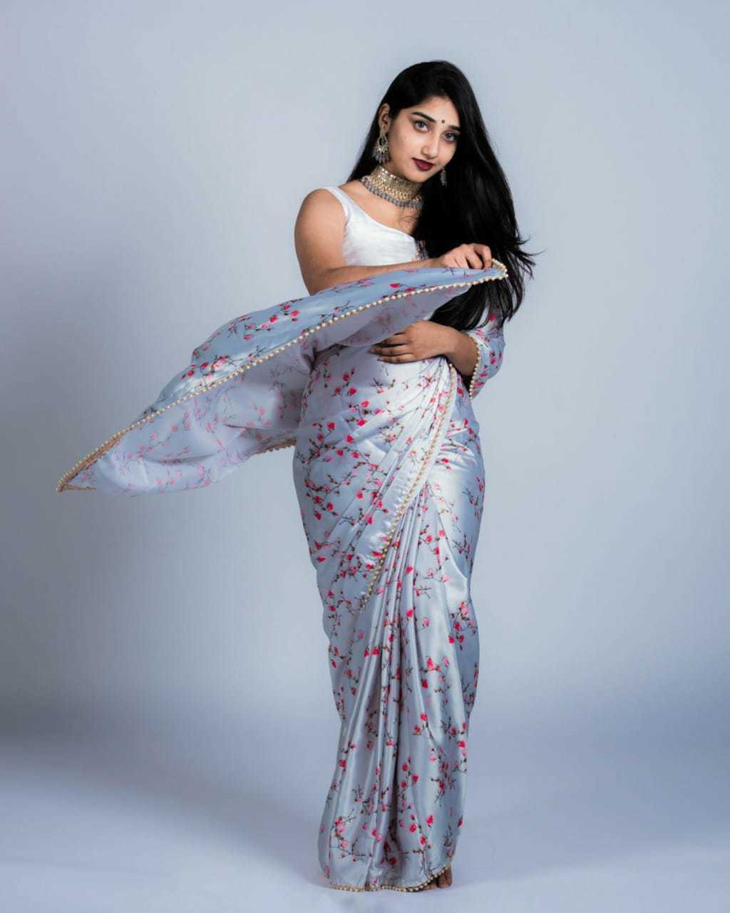 Indian Pearl Lace Saree