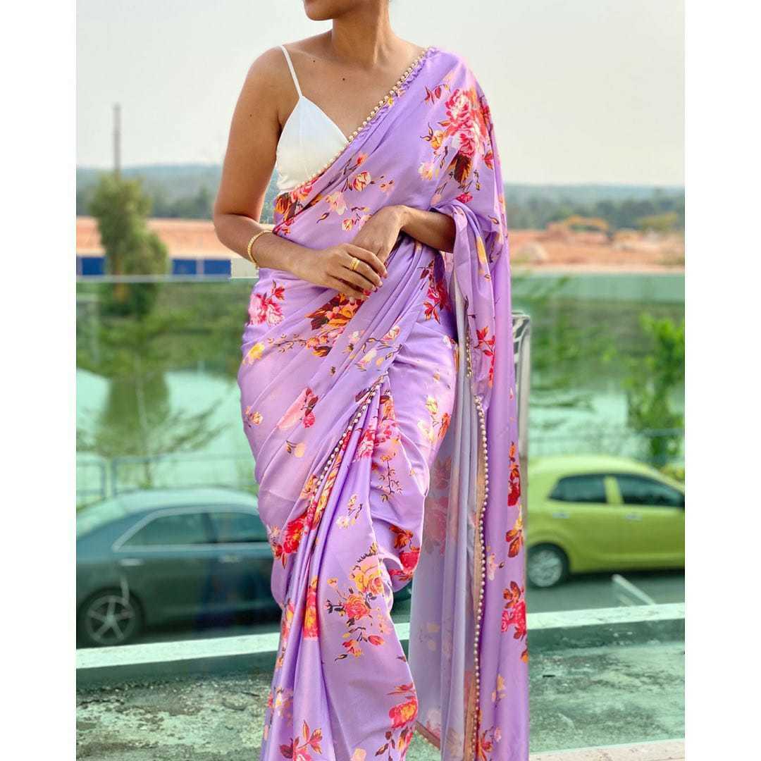 Indian Pearl Lace Saree