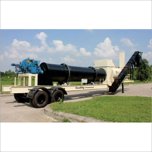 Automatic Mobile Asphalt Drum Mix Plant - Color: Black And Cream