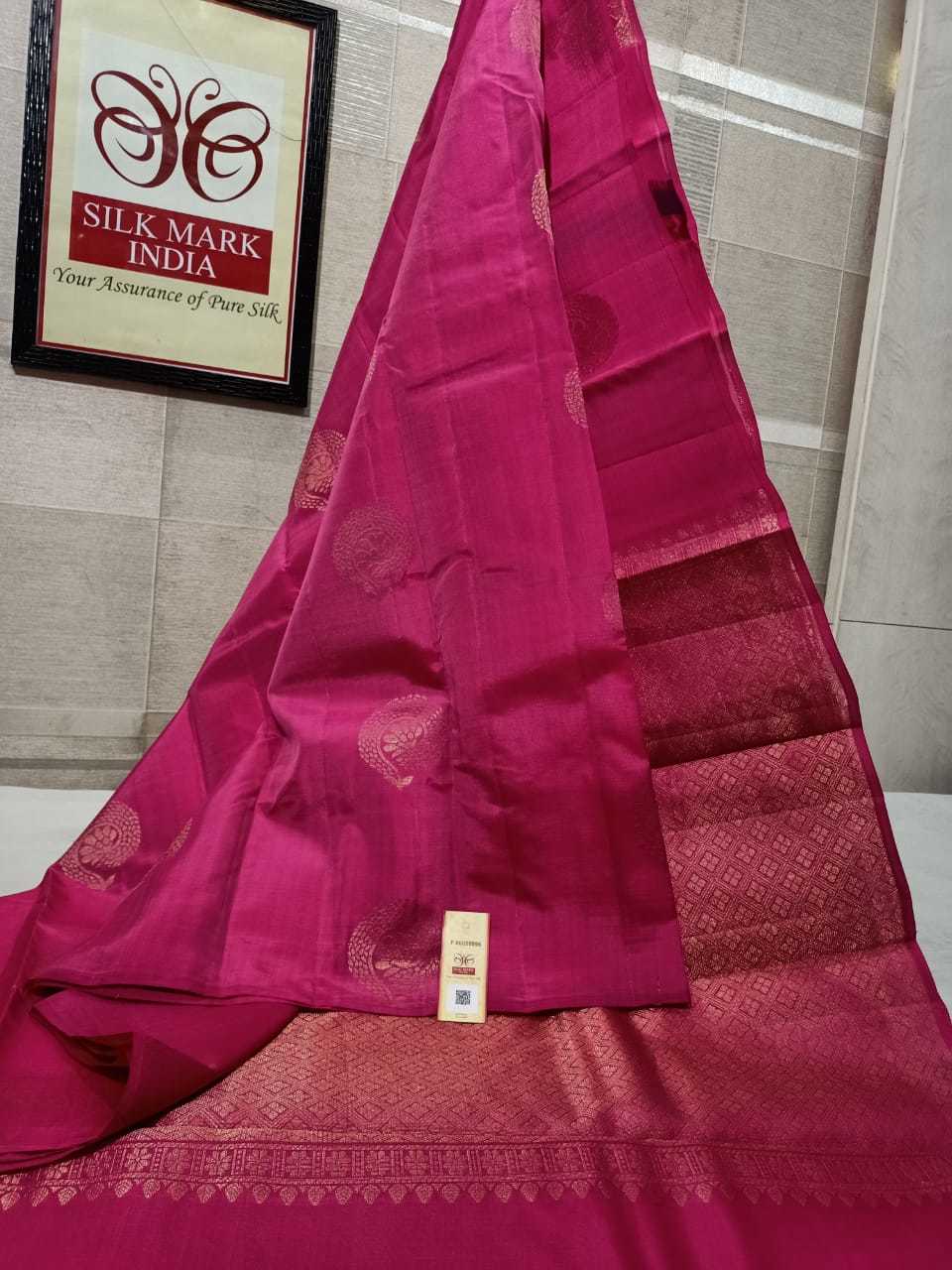 Pink Pure Kanjivaram Gold Jarie Handloom Silk
