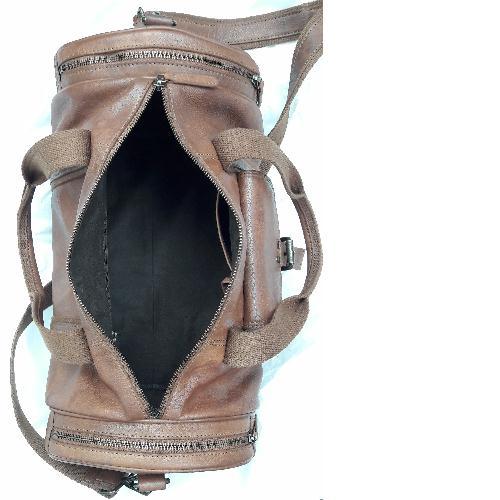 Brown Leather Travel Bag / Weelender Nt - 909