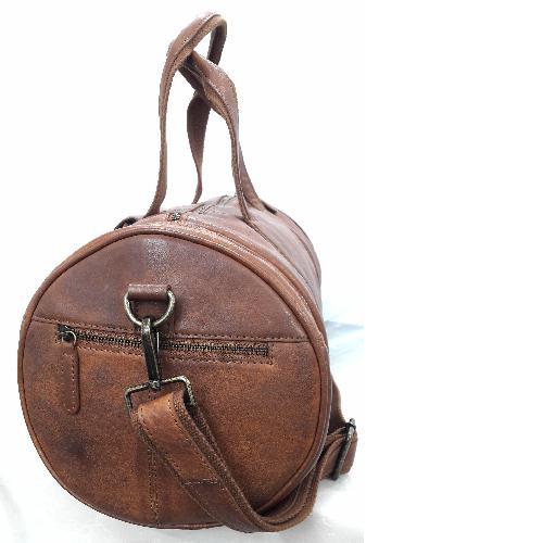 Brown Leather Travel Bag / Weelender Nt - 909