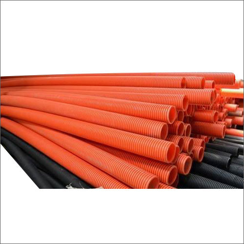 160 / 36 mm DWC Pipes - Plastic, 6 Meter Length | Black & Orange, Round Shape, Electrically Insulated Surface, High Strength