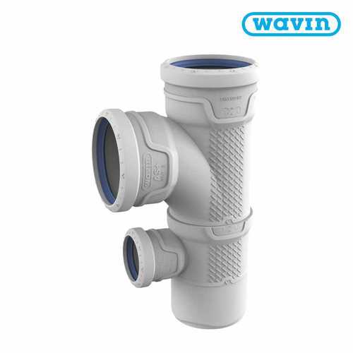 Seamless Shower Branch - High-Quality Polypropylene, T-Shape, 110mm & 50mm Diameter, White | Rigid, Push-Fit Branch Connection, Rubber Gasket Sealing