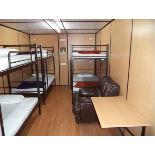 House Container - Steel Material, Rectangular Shape, White Color | Eco-Friendly, Portable, Customizable with Insulation and Plumbing Systems
