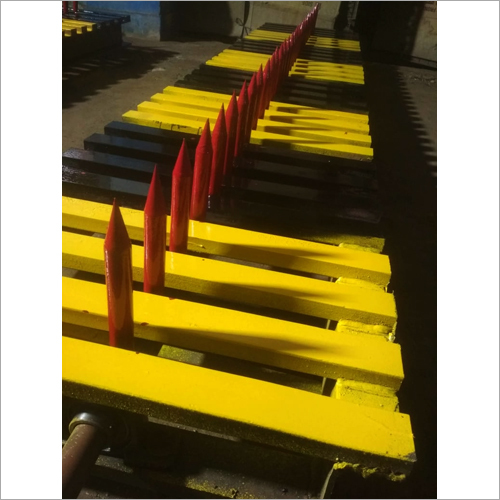 Spike Barriers - Steel, 1 Meter Height x 2 Meters Width , Yellow with 10 Spikes Per Section