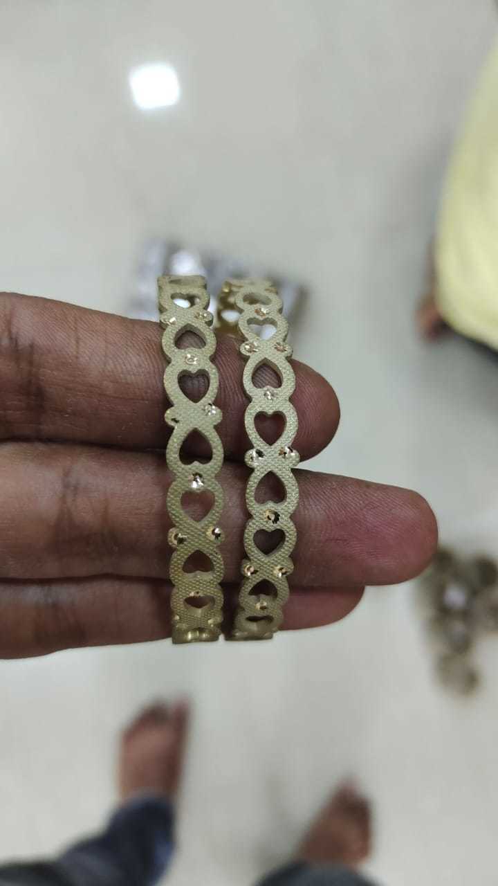 Ladies Bangle Set (Die Cutting) - Golden Color, Different Sizes Available | Elegant Jewelry For All Occasions