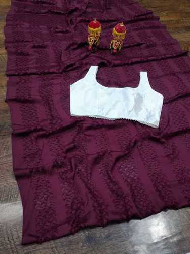 Amrut Saree - Japan Satin Silk, 5.5 Meter Length with Mulberry Blouse | Breathable, Washable, Customizable Logo, All-Season Ethnic Wear