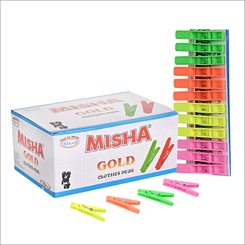 Multicolor Cloth Pegs - Plastic Material Different Available Colors | Durable Rust Resistant Easy To Use Hangers For Garments
