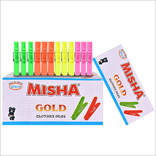 Multicolor Cloth Pegs - Plastic Material Different Available Colors | Durable Rust Resistant Easy To Use Hangers For Garments