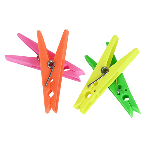 Multicolor Cloth Pegs - Plastic Material Different Available Colors | Durable Rust Resistant Easy To Use Hangers For Garments