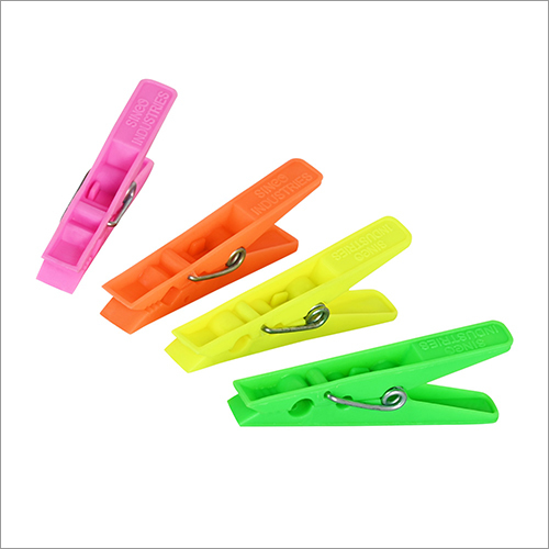 Multicolor Cloth Pegs - Plastic Material Different Available Colors | Durable Rust Resistant Easy To Use Hangers For Garments