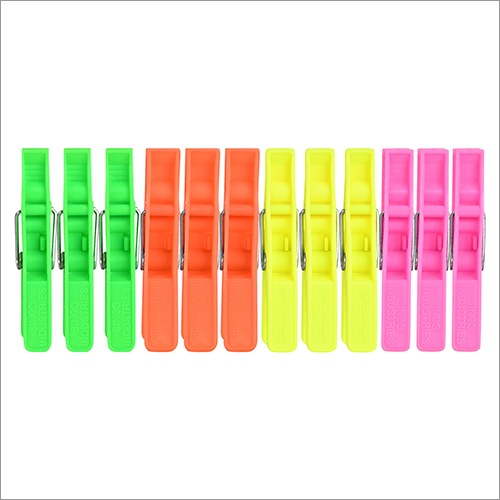Multicolor Cloth Pegs - Plastic Material Different Available Colors | Durable Rust Resistant Easy To Use Hangers For Garments