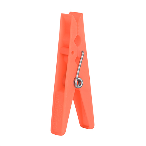 Orange Cloth Pegs Plastic Material, Bright Orange Color Ideal