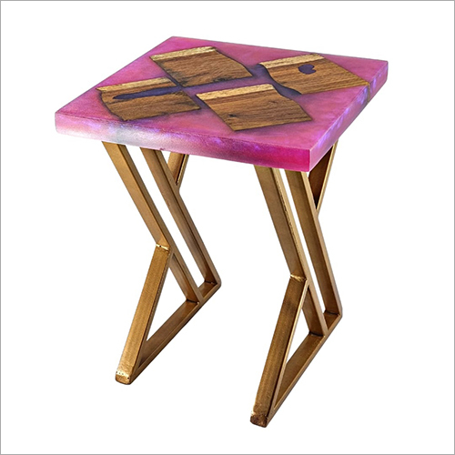 Epoxy Resin Wooden Table - Solid Wood, Large Platform Design | Polished Finish, Indian Style Elegance