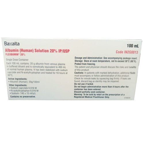 Human Normal Albumin - Liquid Formulation , Dosage As Suggested, Suitable For All, Cold & Dry Storage