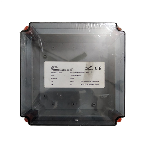 IP 65 180x180x100mm Electrocom Enclosure - ABS Material, 180mm x 180mm x 100mm Size, Transparent Color | Moisture Resistant, Fire Resistant, Maintenance Free