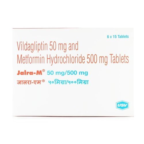 जलरा-एम (विल्डाग्लिप्टिन-मेटफोर्मिन) 50mg/500mg टैबलेट सामान्य दवाएं