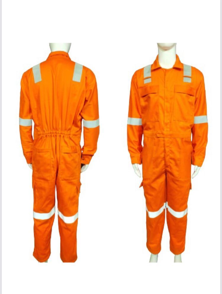 Boiler Suit - Cotton Material, Multiple Sizes, Navy Color, Regular Fit, Button Closure, Multiple Pockets, Reflective Strips