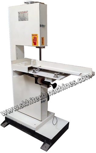 Band Saw Slicer Machine - Painted White Finish, Semi-Automatic, 220 Volt Power Source | Precision Cutting for Tissue Paper Rolls, Industrial Efficiency, Reduced Waste