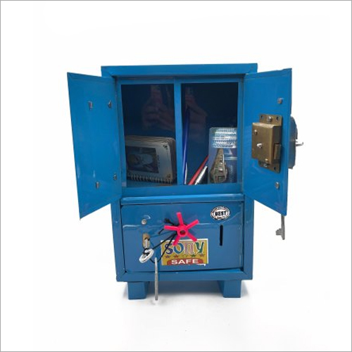 Stainless Steel Piggy Bank - Plastic Material, Blue Color | Personal Use Piggy Bank Without Battery