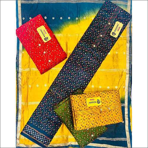 Ladies Modern Suit Dress Material - Cotton Fabric, Printed Texture | Washable For All Seasons, Ideal For Women