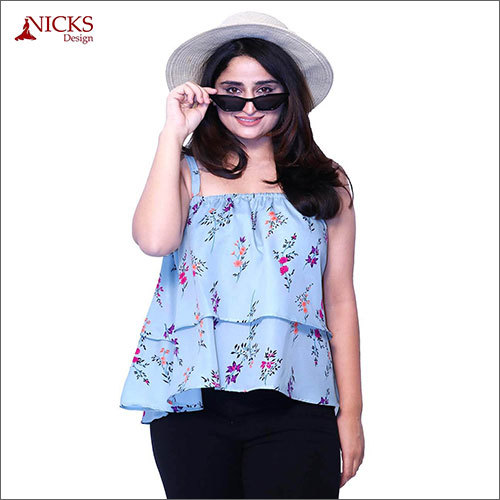 प्रिंटेड डबल लेयर टॉप