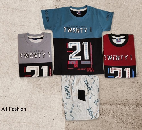 बच्चों के कॉटन टी-शर्ट और शॉर्ट्स सेट आयु समूह: 6 महीने -3 वर्ष