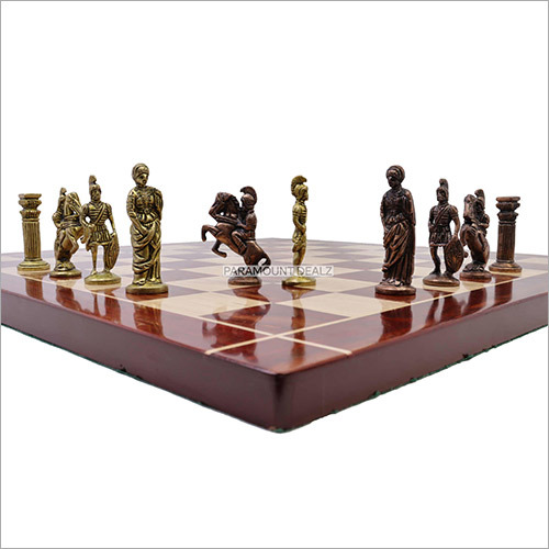 21 Inch Roman Brass Chess Set - 21 Inch Chess Board Age Group: All