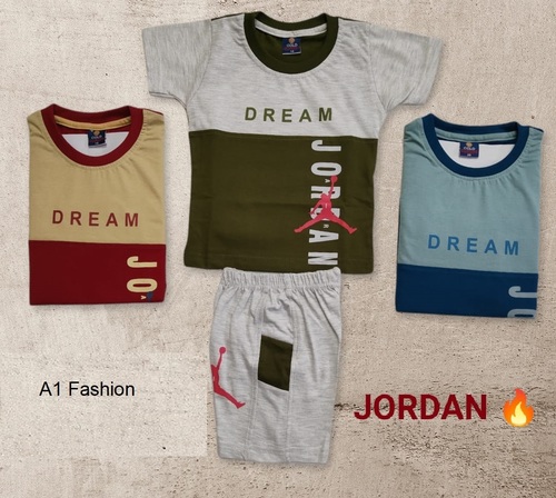 Kids Regular Fit T-shirt and Shorts Set - Cotton Material, Size [L, M, XL] | Trendy Design with Printed Pattern, Short Sleeves, Customized Logo, Washable Decor