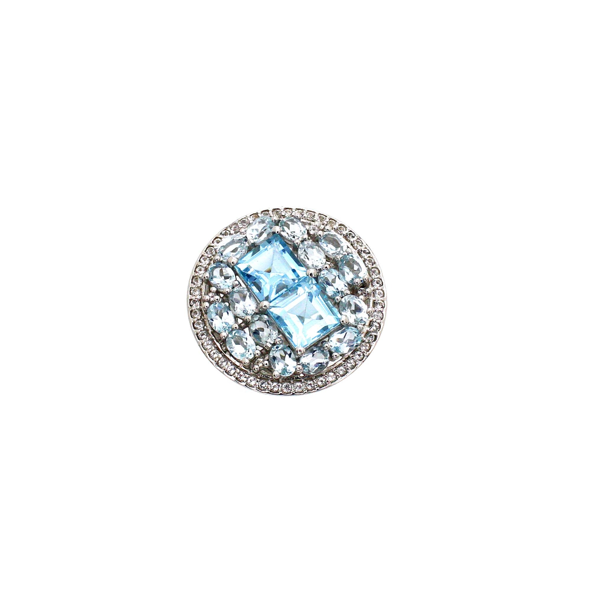 925 Sterling Silver Blue Topaz Designer Ring