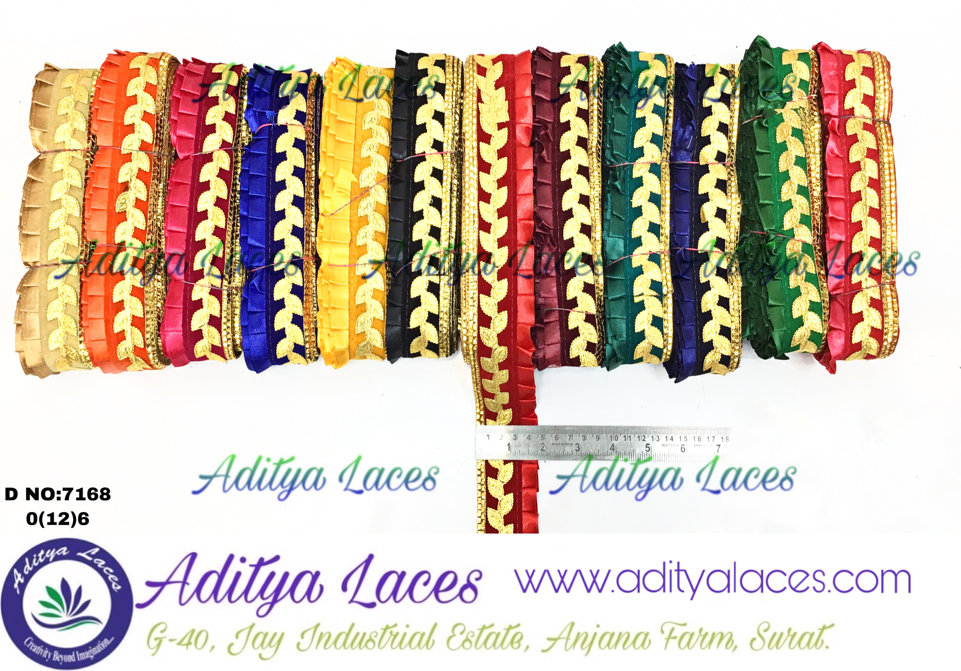 Fancy Lace - Velvet Fabric, 9 Meters Long, 1.5 To 0.5 Inches Wide | Soft Texture, Elegant Striped Pattern, Rich Color Options Including Red, Rani, Black, And More