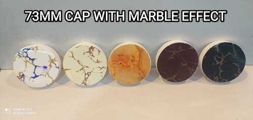 मार्बल इफ़ेक्ट के साथ 73 मिमी कैप