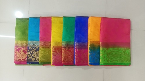 Tussar Gold Silk Saree With Chit Pallu