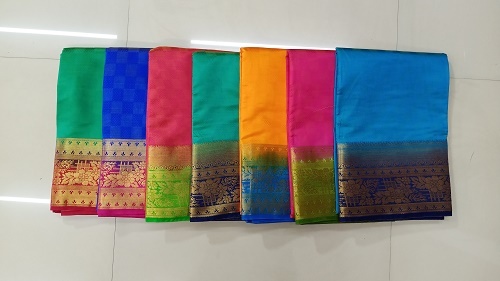 Tussar Gold Silk Saree With Chit Pallu
